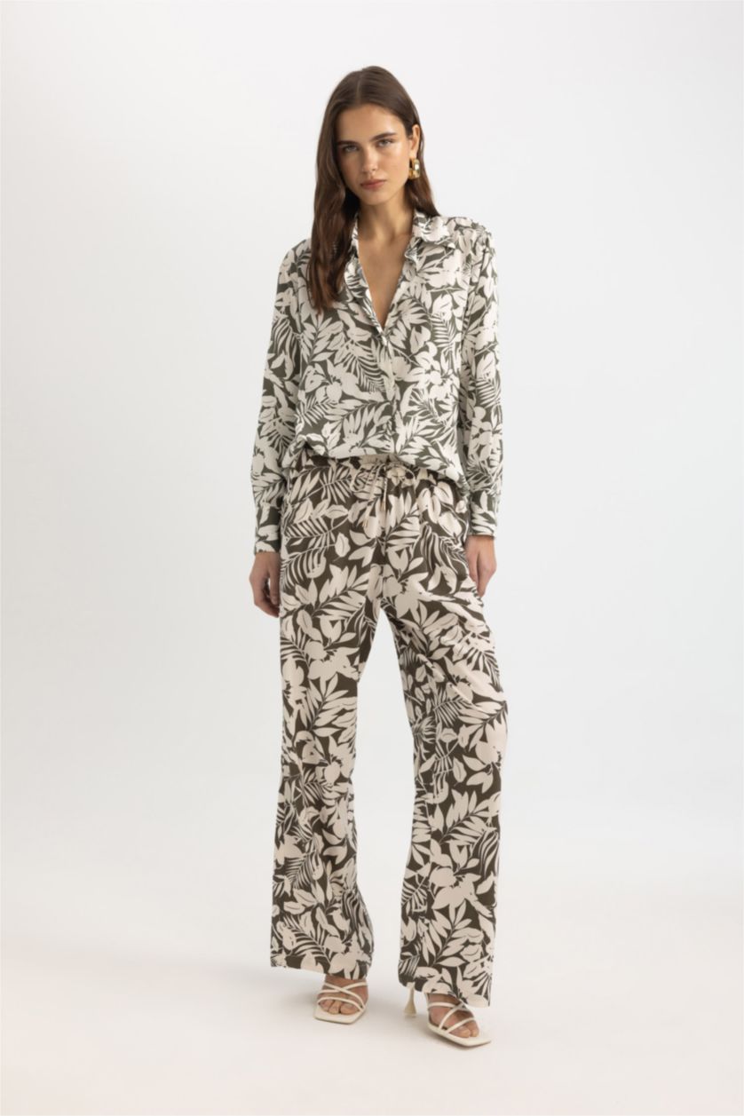 Woman Green Oversize Fit Long Sleeve Tunic