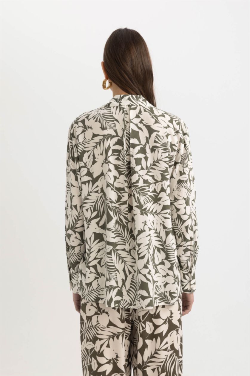 Woman Green Oversize Fit Long Sleeve Tunic