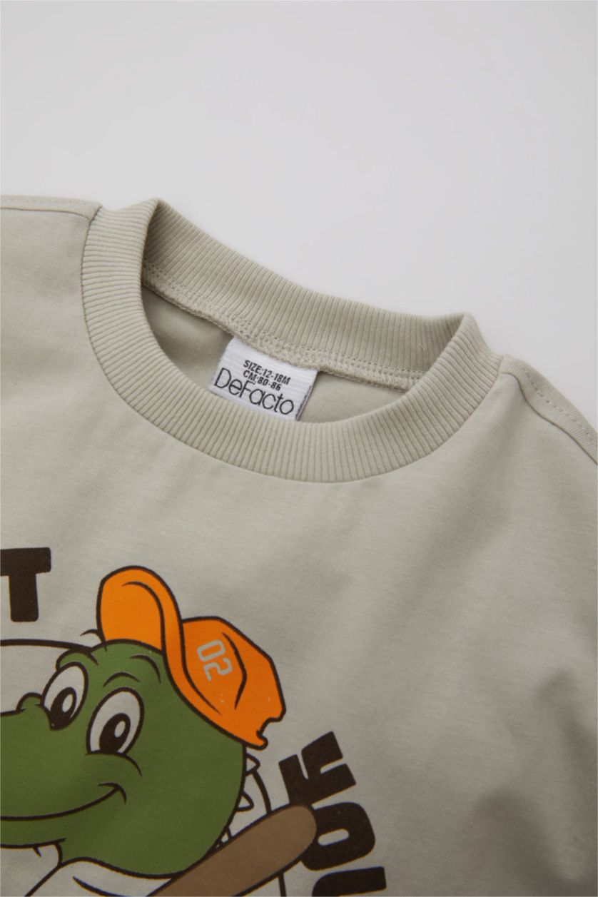 BABY BOY Beige Baby Boy Dinosaur Printed 2 Piece Set