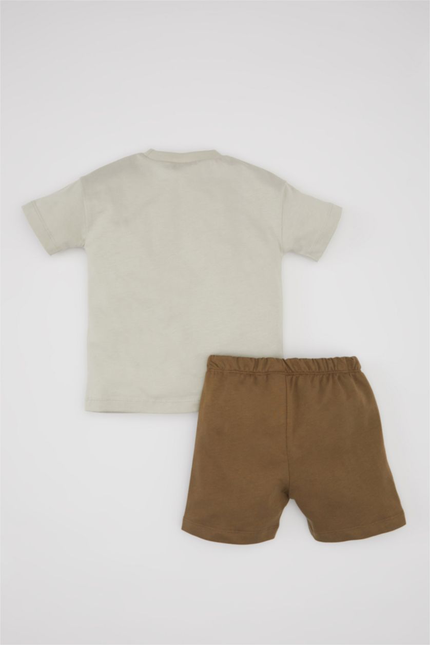 BABY BOY Beige Baby Boy Dinosaur Printed 2 Piece Set