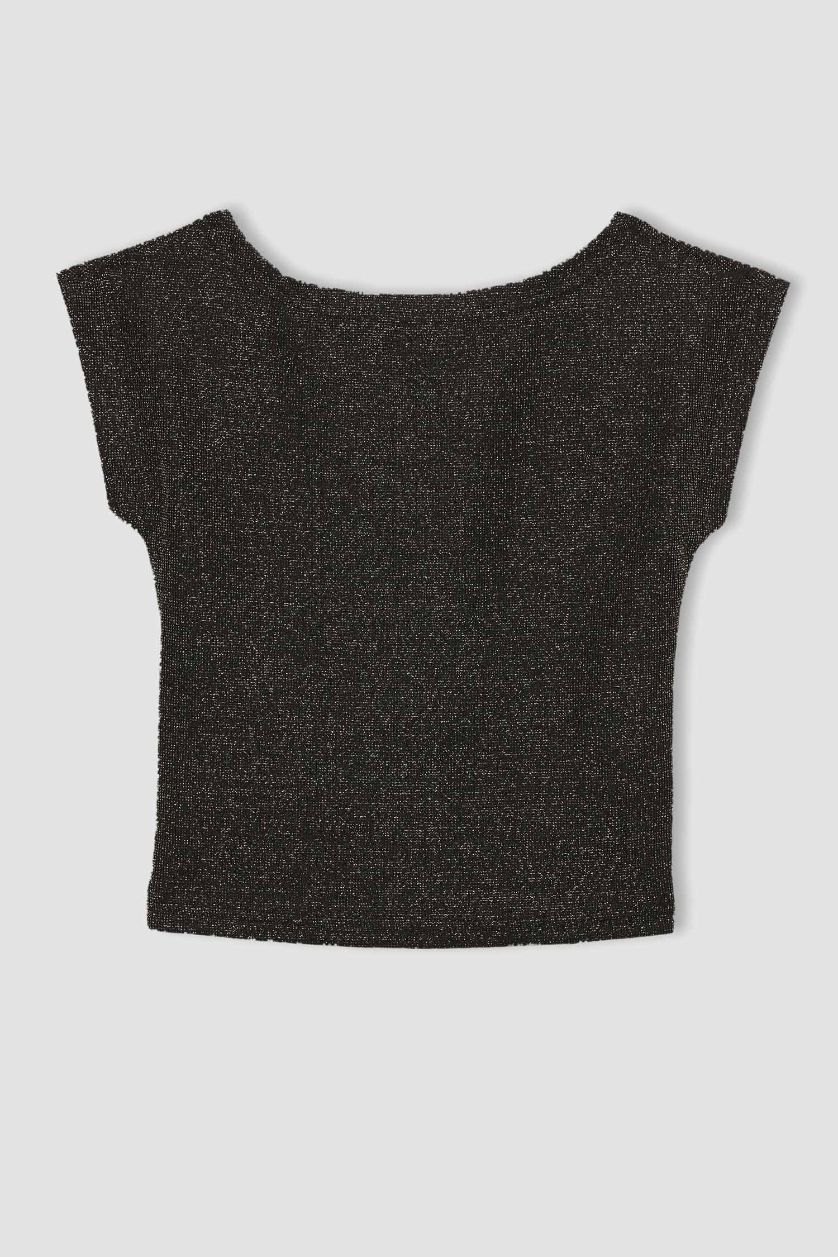 WOMAN GOLD Fitted Crew Neck Short Sleeve T-Shirt