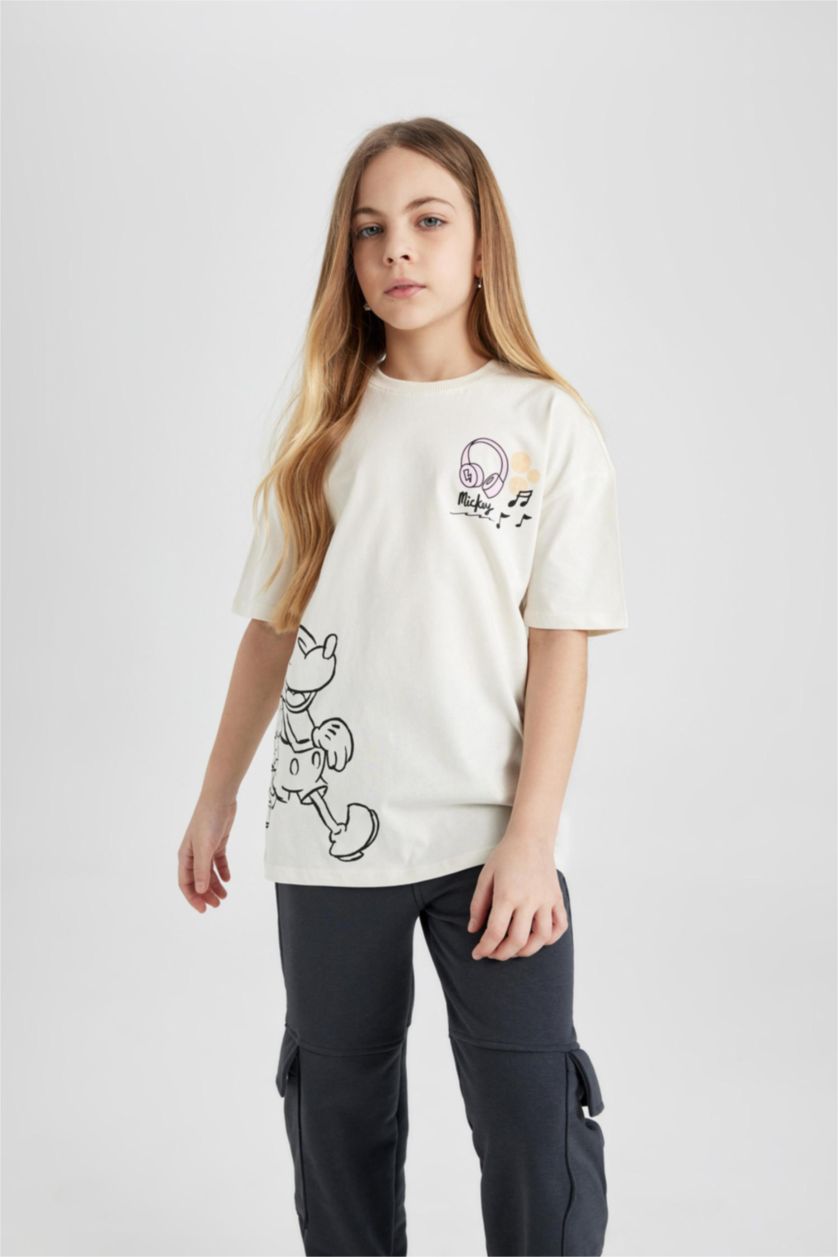 GIRLS & TEENS Ecru Girl Disney Mickey & Minnie Oversize T-Shirt