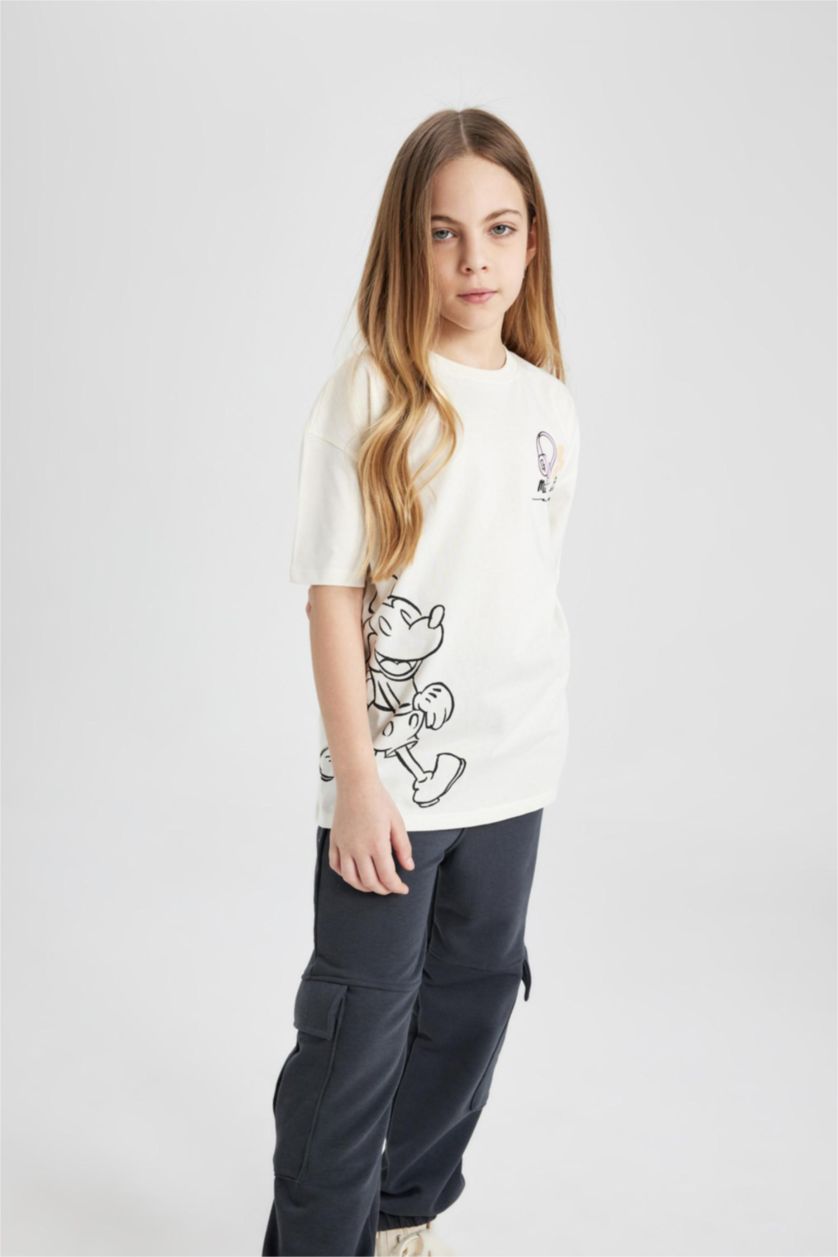 GIRLS & TEENS Ecru Girl Disney Mickey & Minnie Oversize T-Shirt