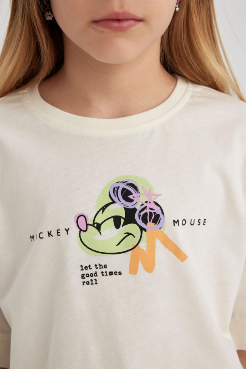 بنات بيج فاتح تيشيرت بناتي نص ردن من ديزني ميكي ماوس