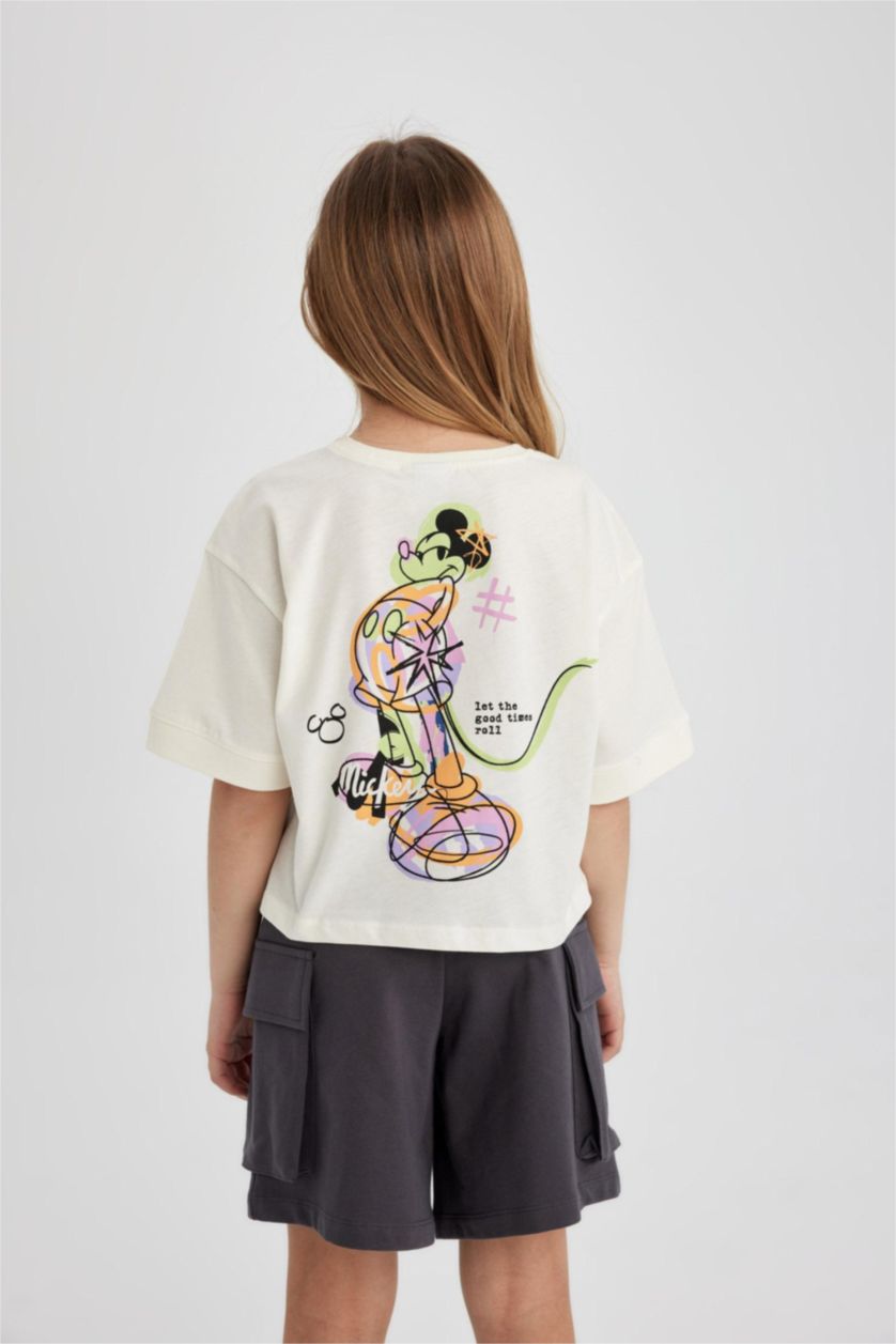 بنات بيج فاتح تيشيرت بناتي نص ردن من ديزني ميكي ماوس