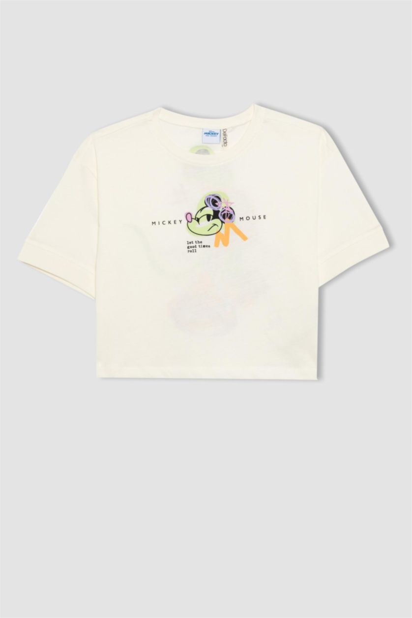 بنات بيج فاتح تيشيرت بناتي نص ردن من ديزني ميكي ماوس