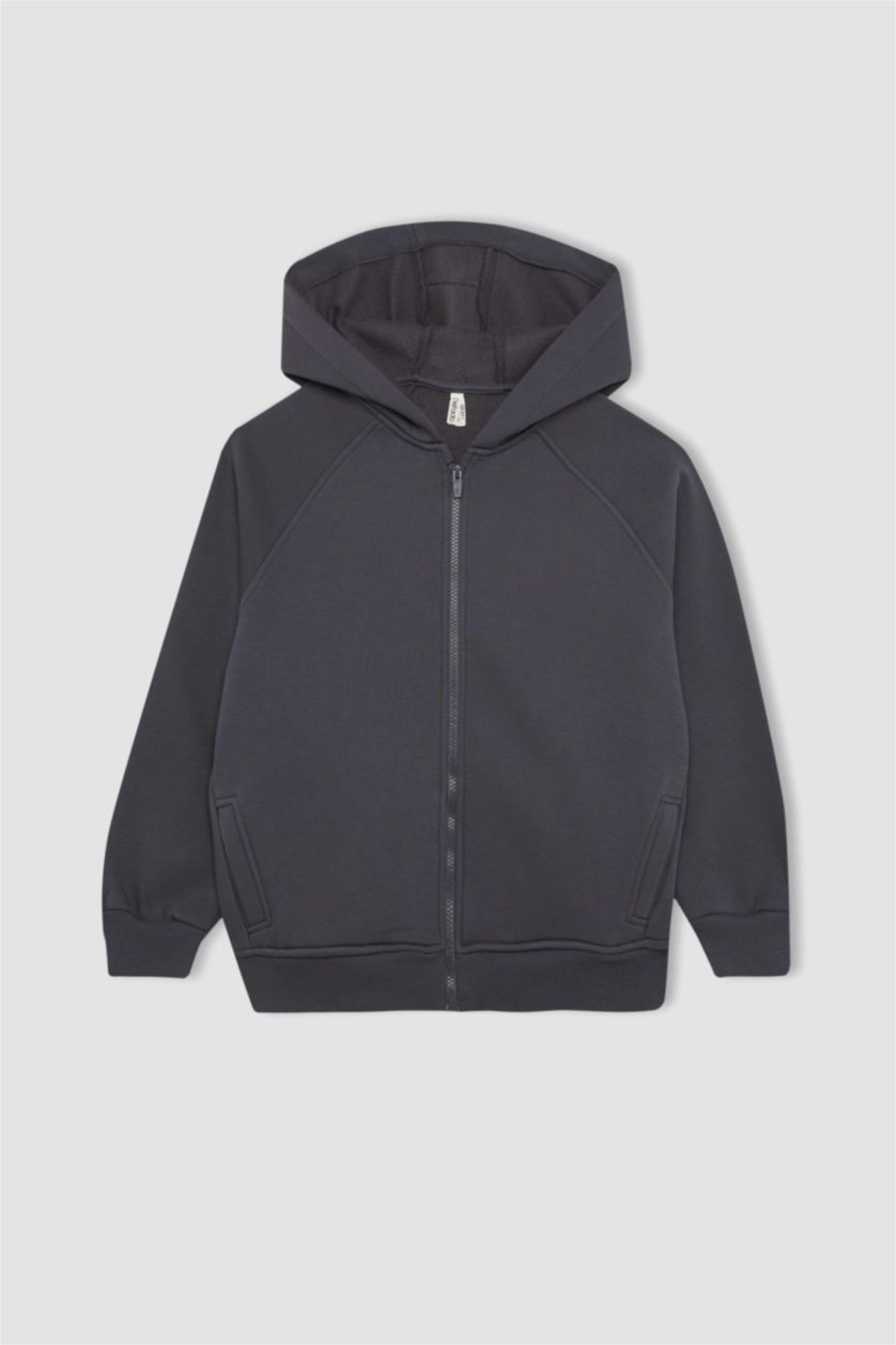 بنات أنثرا سويتر بناتي قماش سميك بغطاء للرأس وبطانة ناعمة