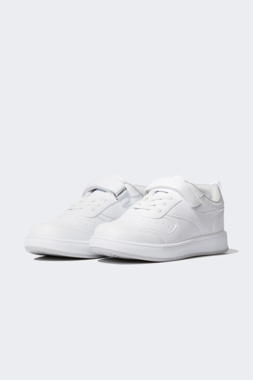 Kız Çocuk - Genç Kız Beyaz Kız Çocuk Düz Taban Suni Deri Sneaker