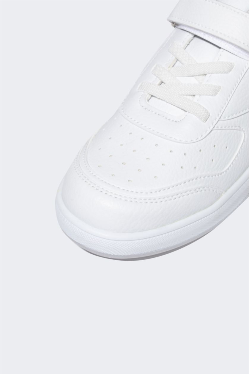 Kız Çocuk - Genç Kız Beyaz Kız Çocuk Düz Taban Suni Deri Sneaker