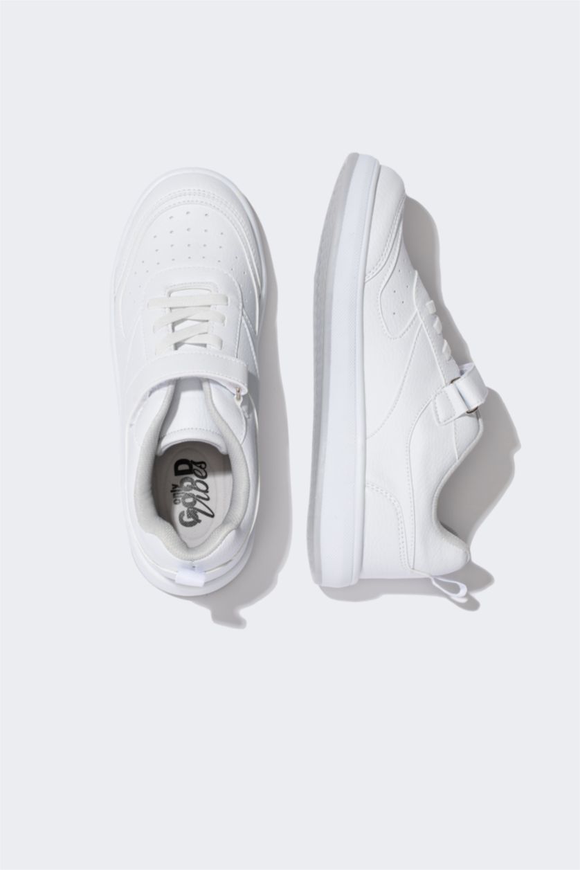 Kız Çocuk - Genç Kız Beyaz Kız Çocuk Düz Taban Suni Deri Sneaker