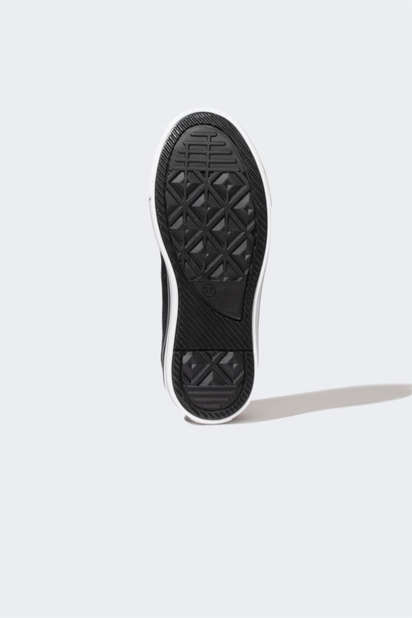 Erkek Çocuk - Genç Erkek Siyah Erkek Çocuk Düz Taban Sneaker