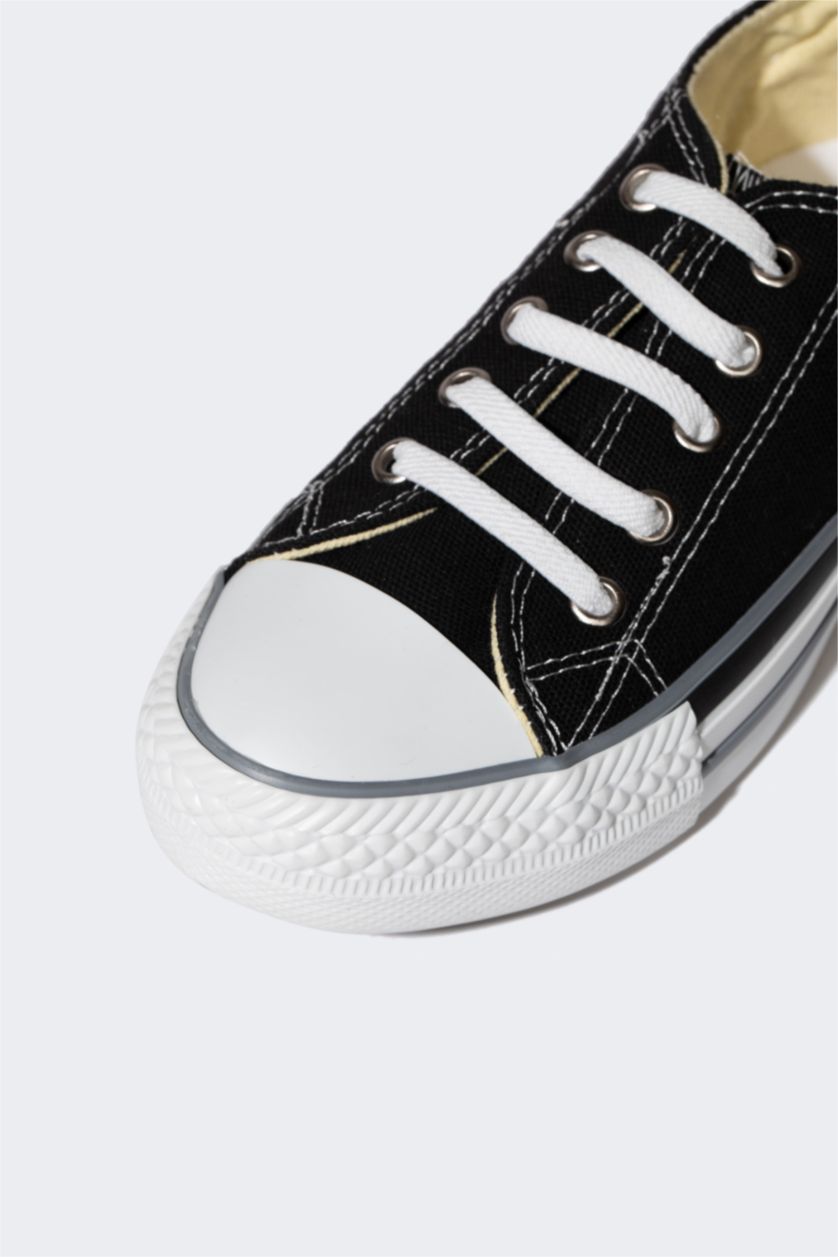 Erkek Çocuk - Genç Erkek Siyah Erkek Çocuk Düz Taban Sneaker