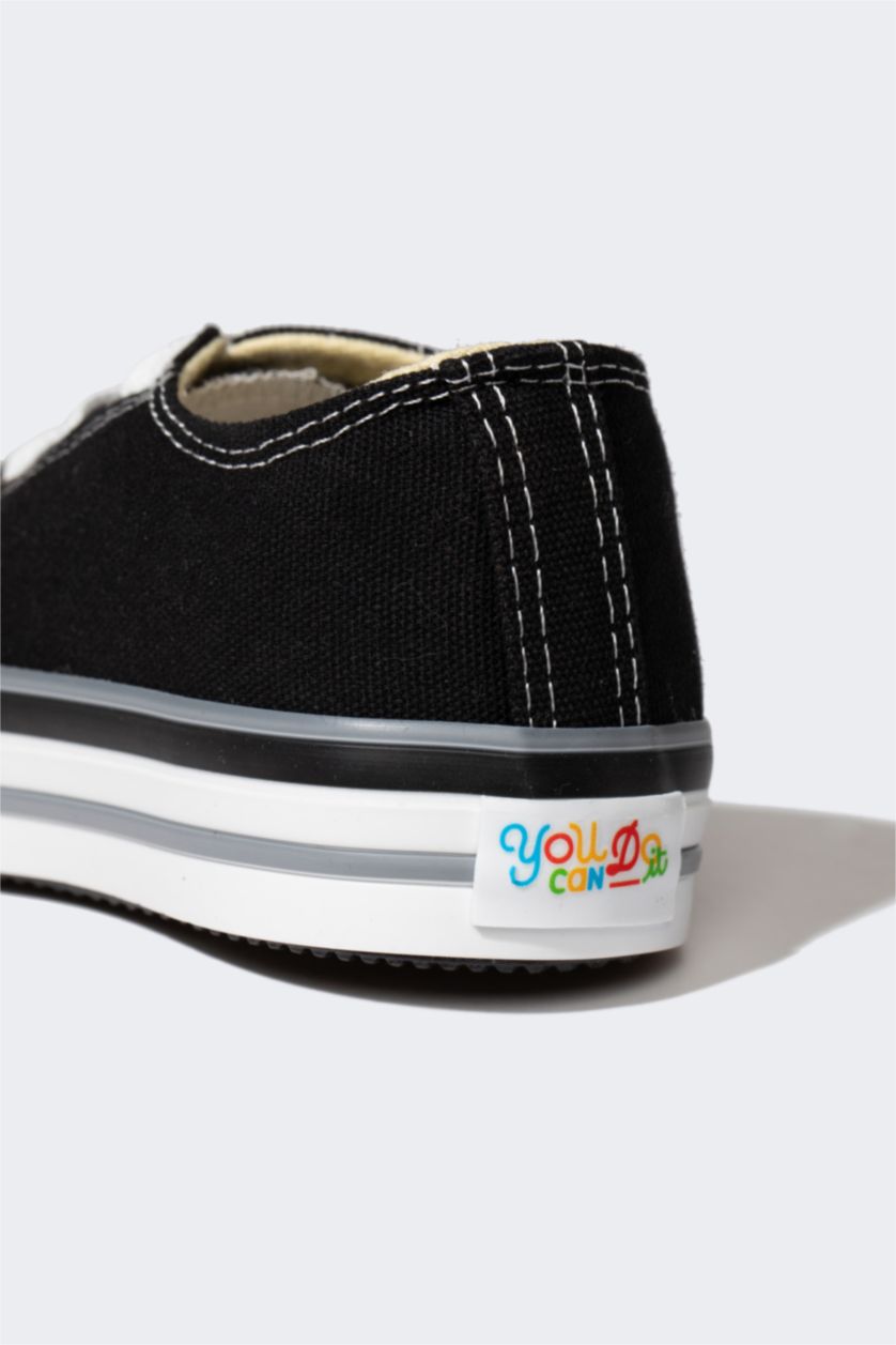 Erkek Çocuk - Genç Erkek Siyah Erkek Çocuk Düz Taban Sneaker