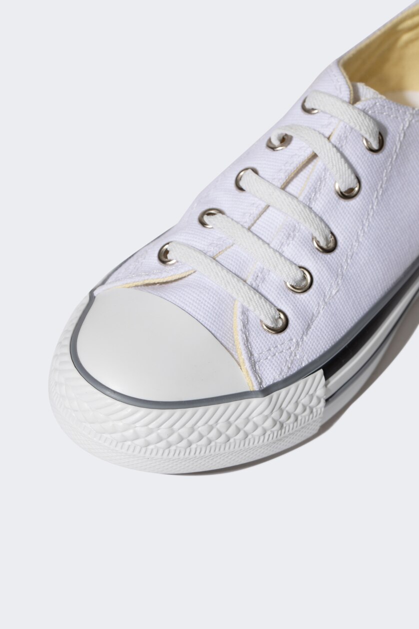 Erkek Çocuk - Genç Erkek Beyaz Erkek Çocuk Düz Taban Sneaker