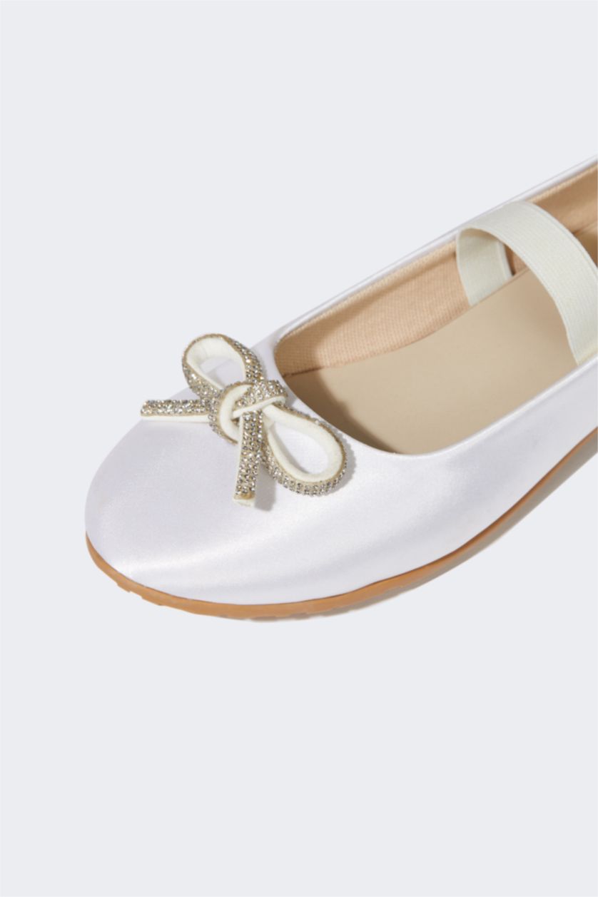 FILLES Blanc Ballerines à semelle plate pour fille