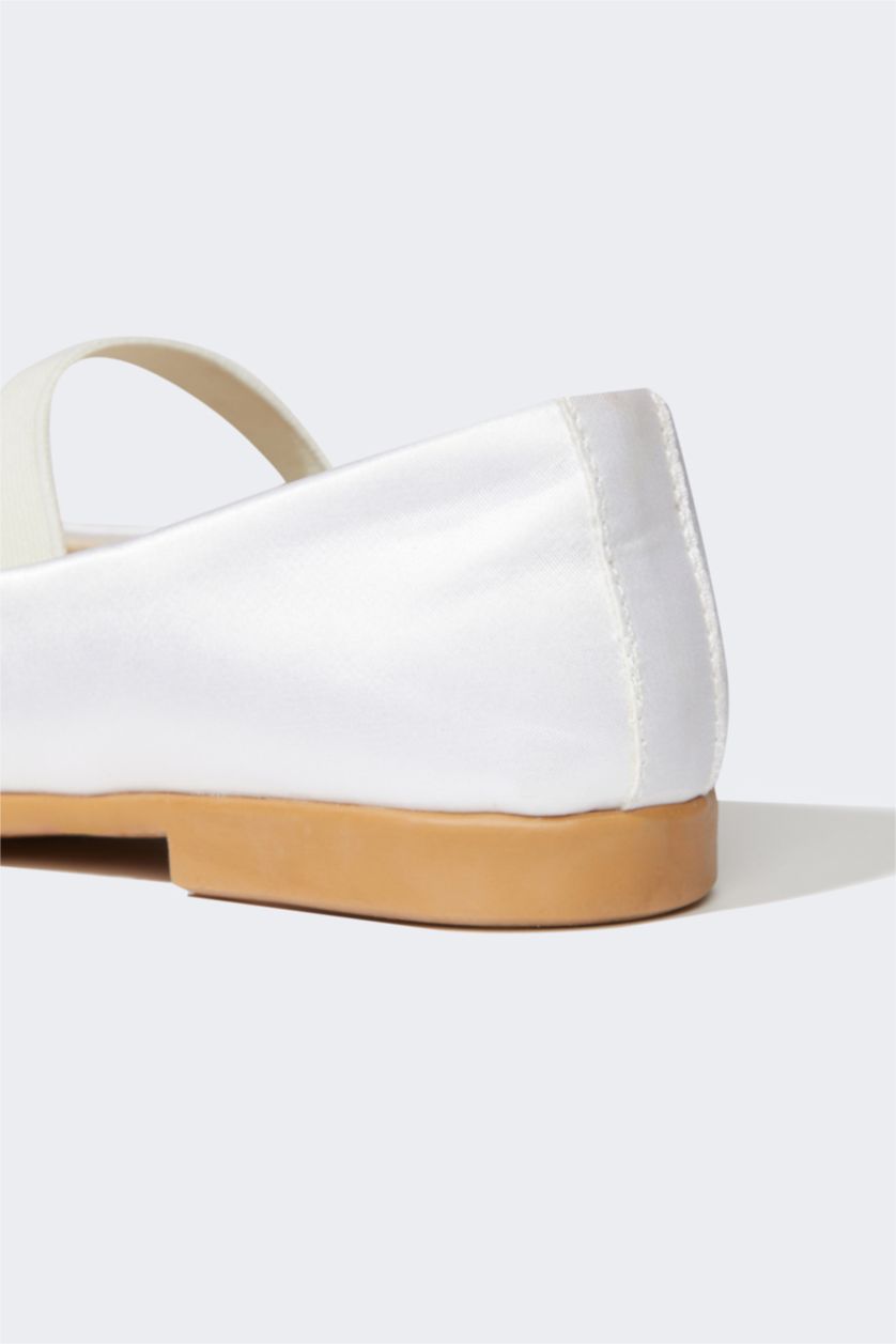 FILLES Blanc Ballerines à semelle plate pour fille