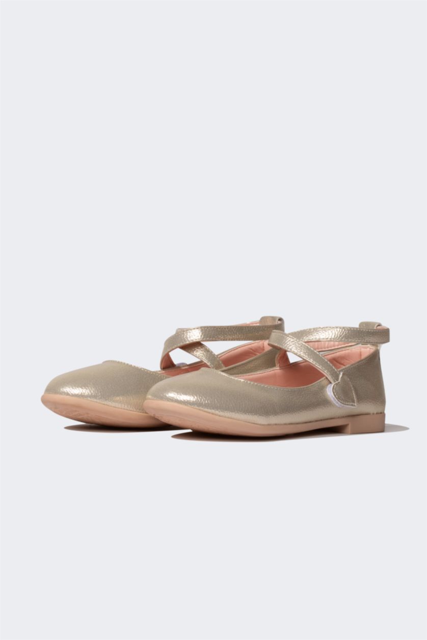Young Girls - Teen Girls Altın Girl Faux Leather Flat Shoes