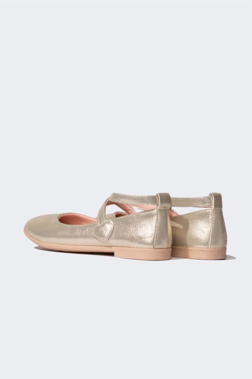 Young Girls - Teen Girls Altın Girl Faux Leather Flat Shoes