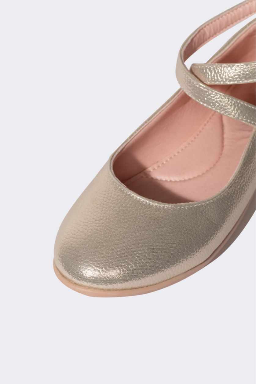 Young Girls - Teen Girls Altın Girl Faux Leather Flat Shoes