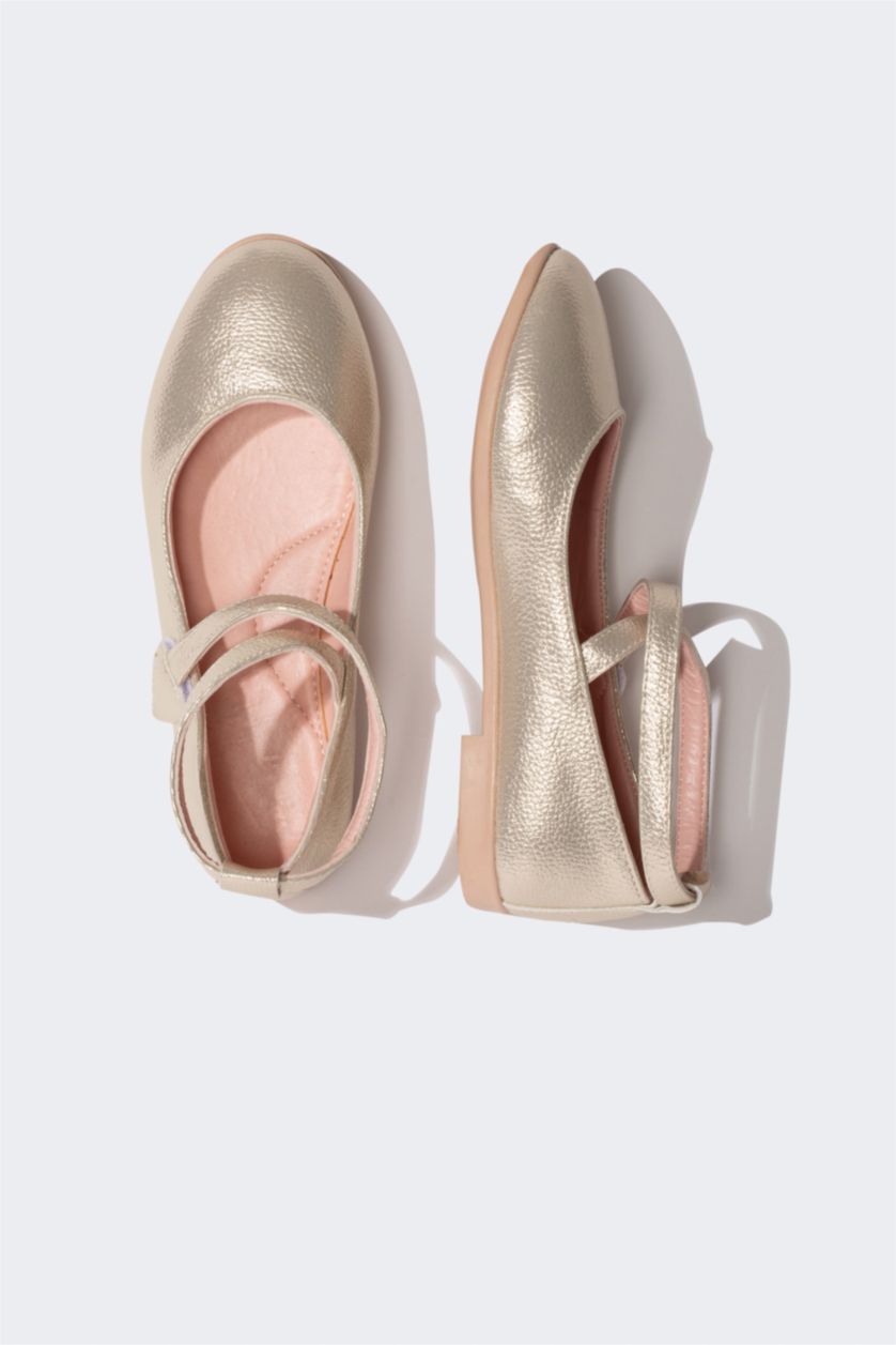 Young Girls - Teen Girls Altın Girl Faux Leather Flat Shoes
