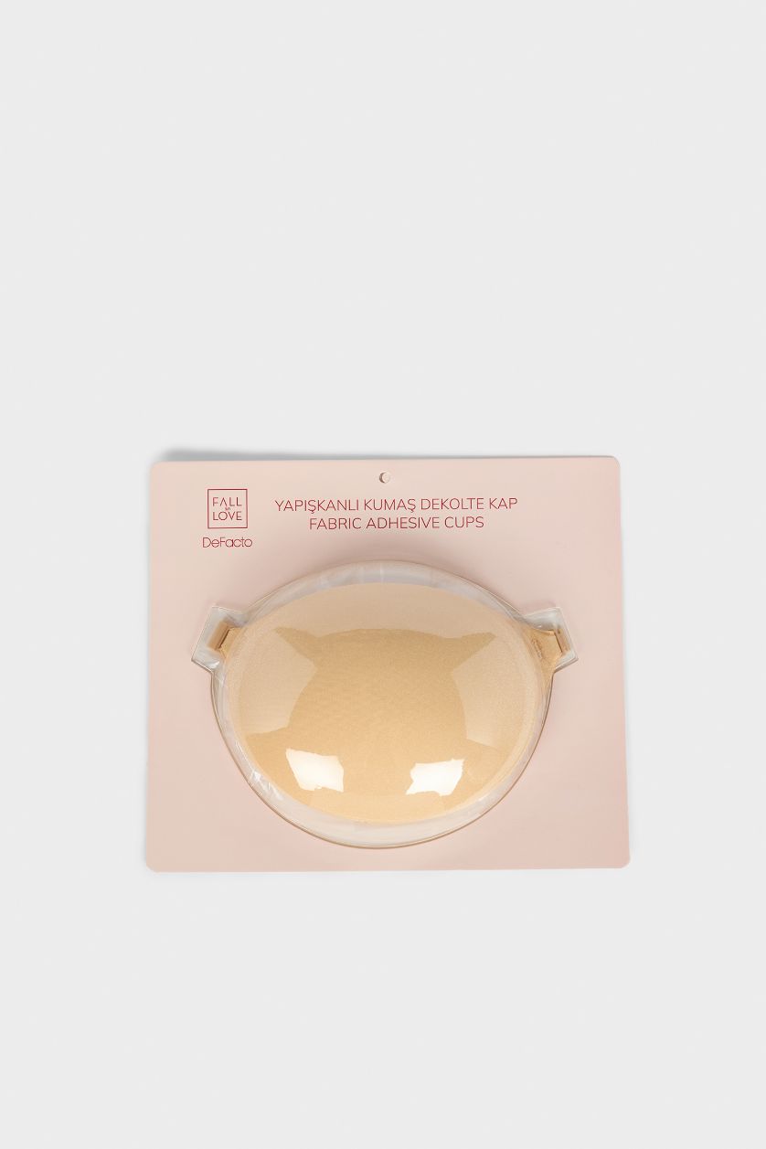 Kadın Açık Bej Yapışkanlı Kumaş Dekolte Kap