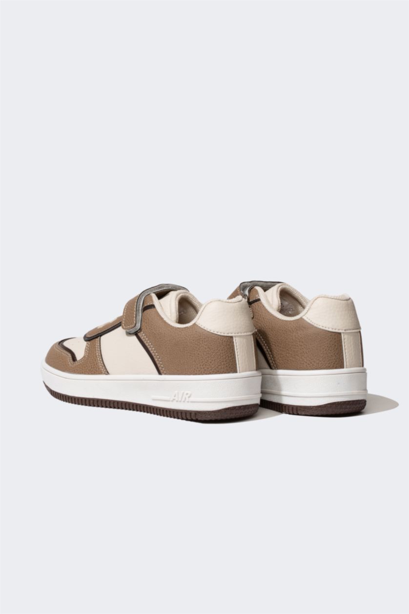 FILLES Marron Clair Baskets à Semelle Haute en Simili-Cuir pour Fille