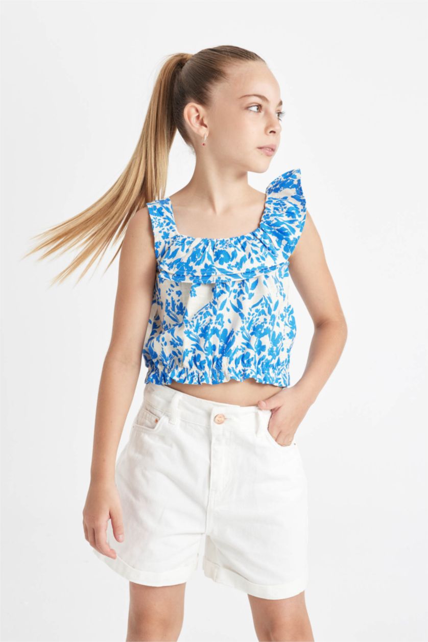 Girls & Teens Beige Girl Short Sleeve Blouse