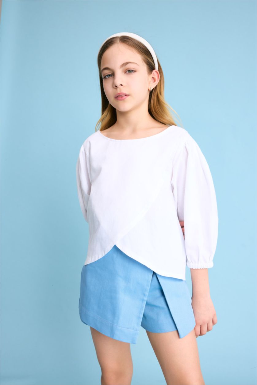 بنات أبيض بلوزة نص كم بناتي