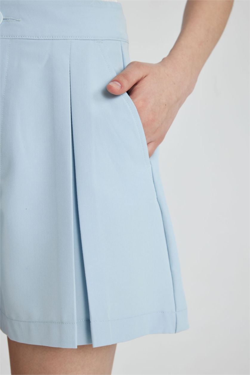 نساء أزرق فاتح شورت قصة عادية بخصر عالي