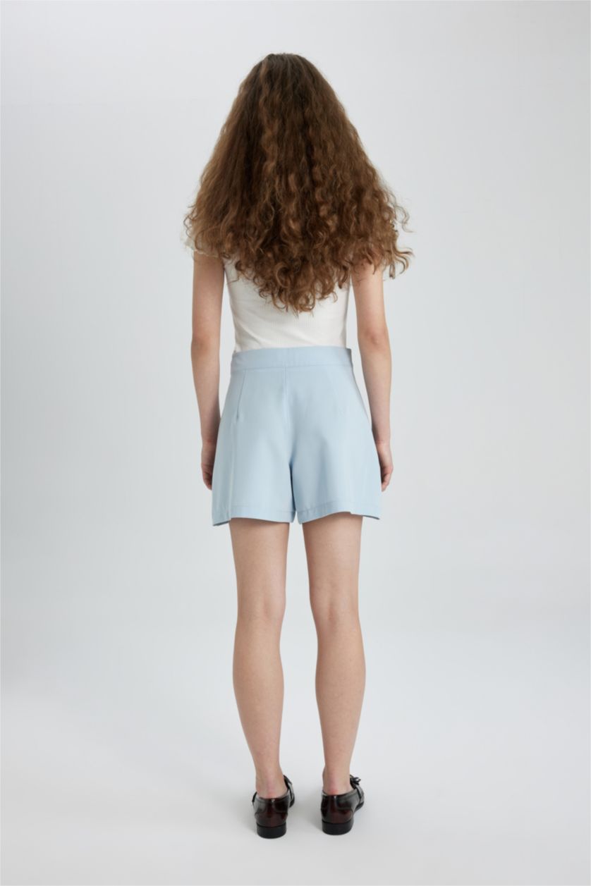نساء أزرق فاتح شورت قصة عادية بخصر عالي