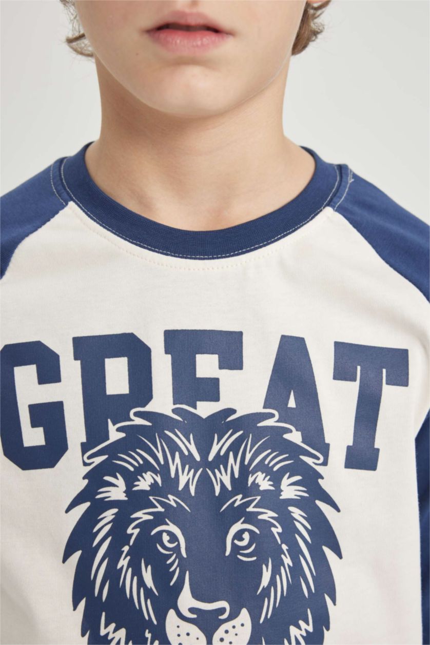 BOYS & TEENS White Boy Regular Fit Crew Neck Cotton T Shirt