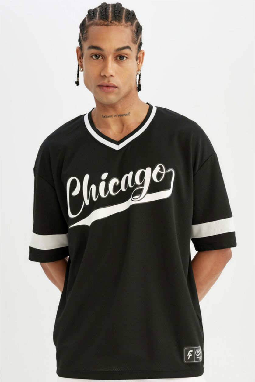 MAN Black Oversize Fit Short Sleeve T-Shirt