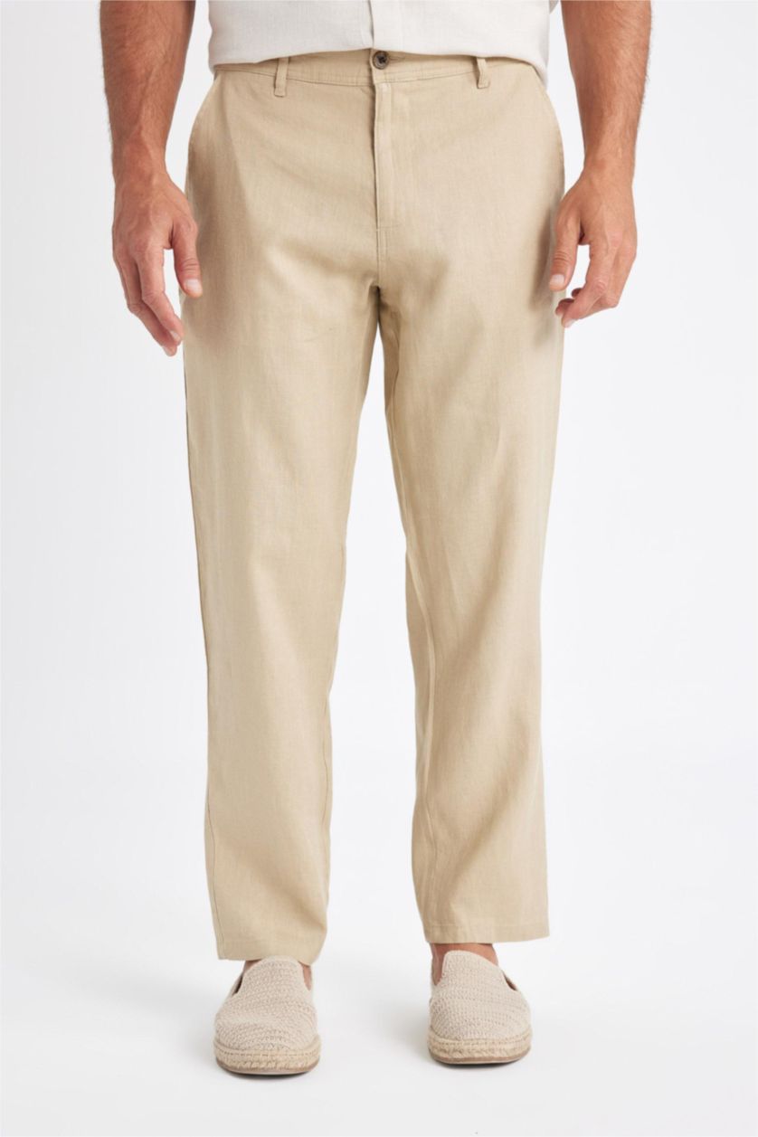 MAN Beige Relax Fit Trousers