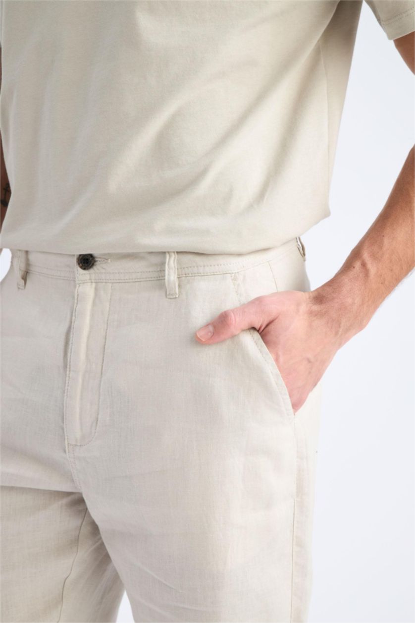 Men Light Grey Relax Fit Trousers