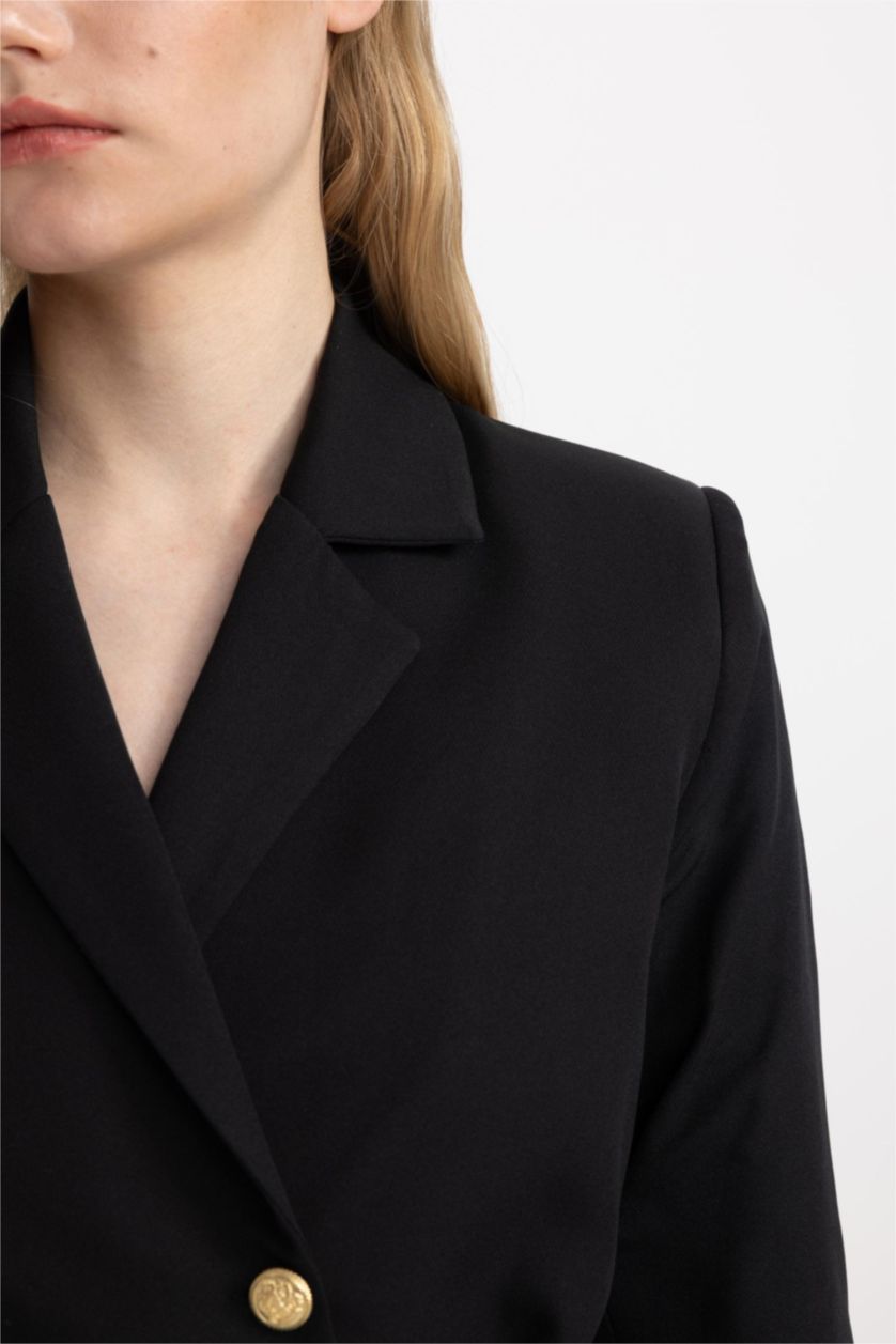 Kadın Siyah Tweed Midi Elbise