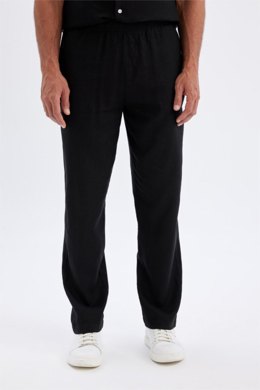 Men Black Relax Fit Trousers