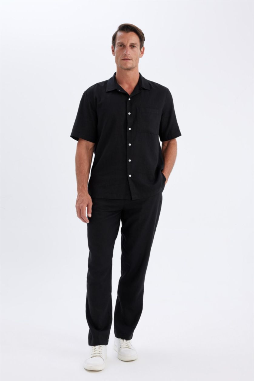Men Black Relax Fit Trousers
