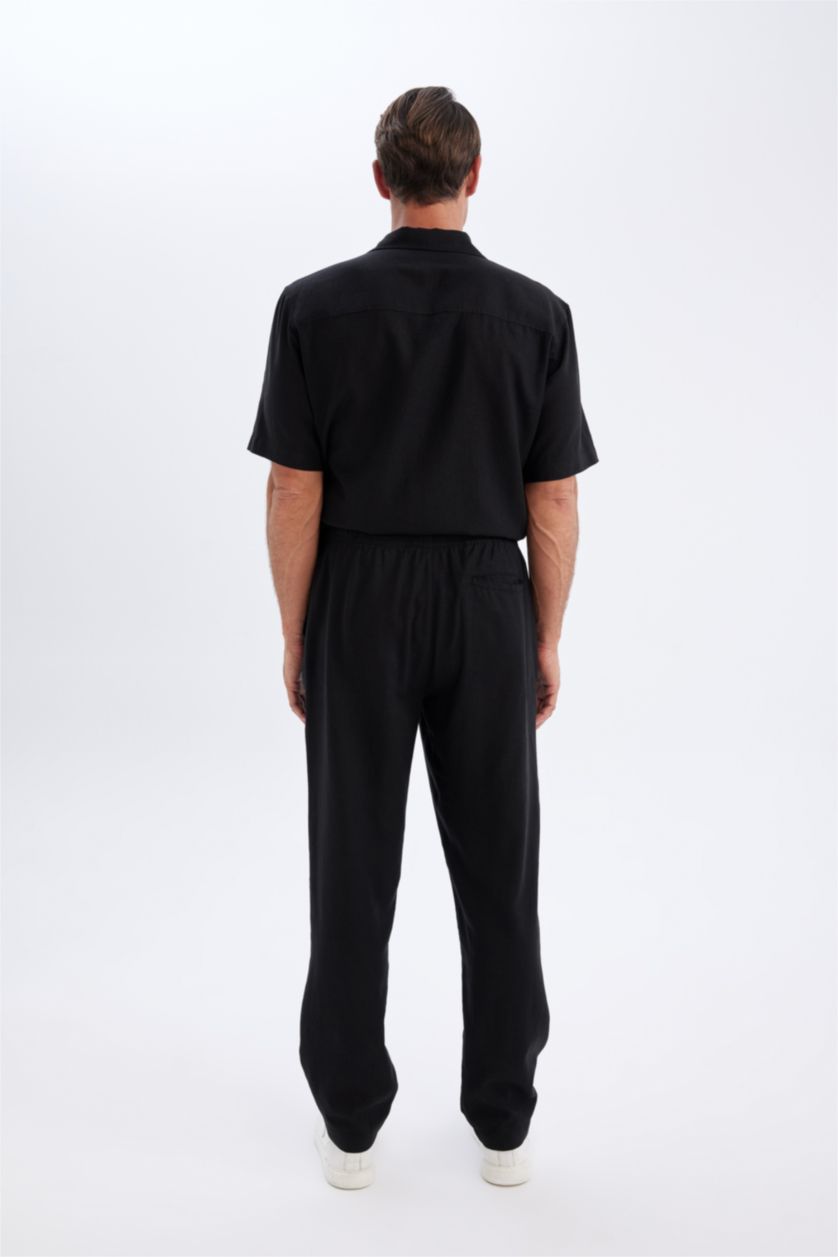 Men Black Relax Fit Trousers