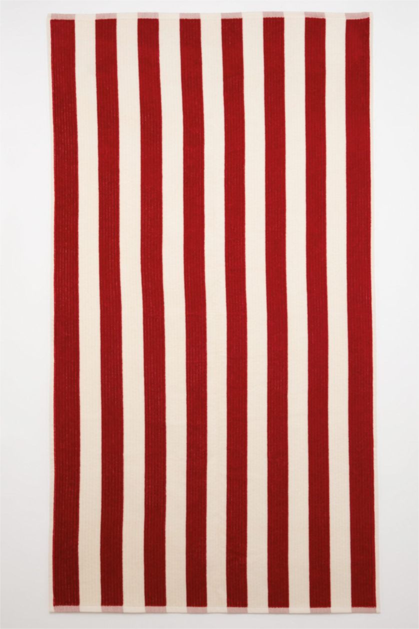 نساء أحمر فوطة قطن مقاوم للرمل مخطط