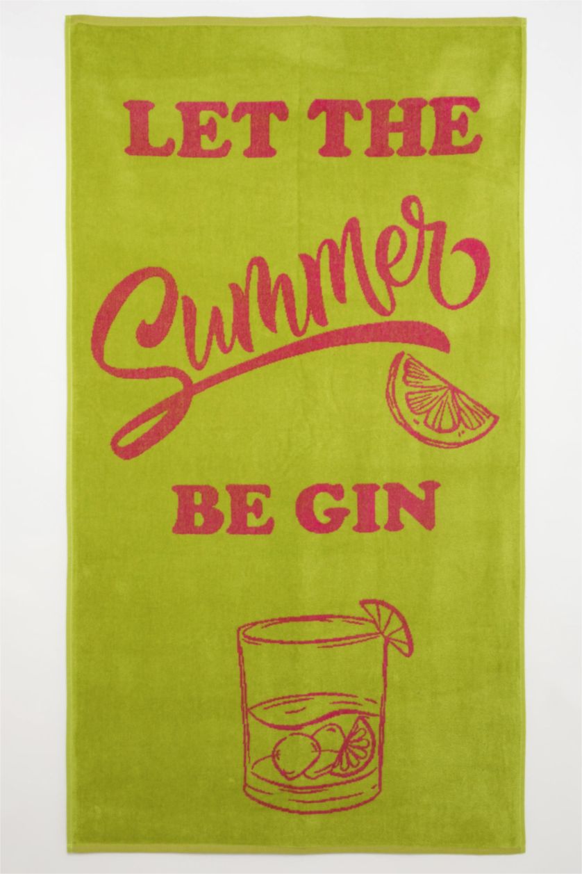 Woman Light Green Woman Cotton Beach Towel