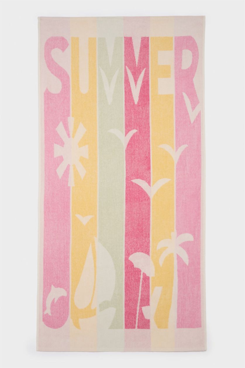 Woman Karma Woman Patterned Cotton Beach Towel