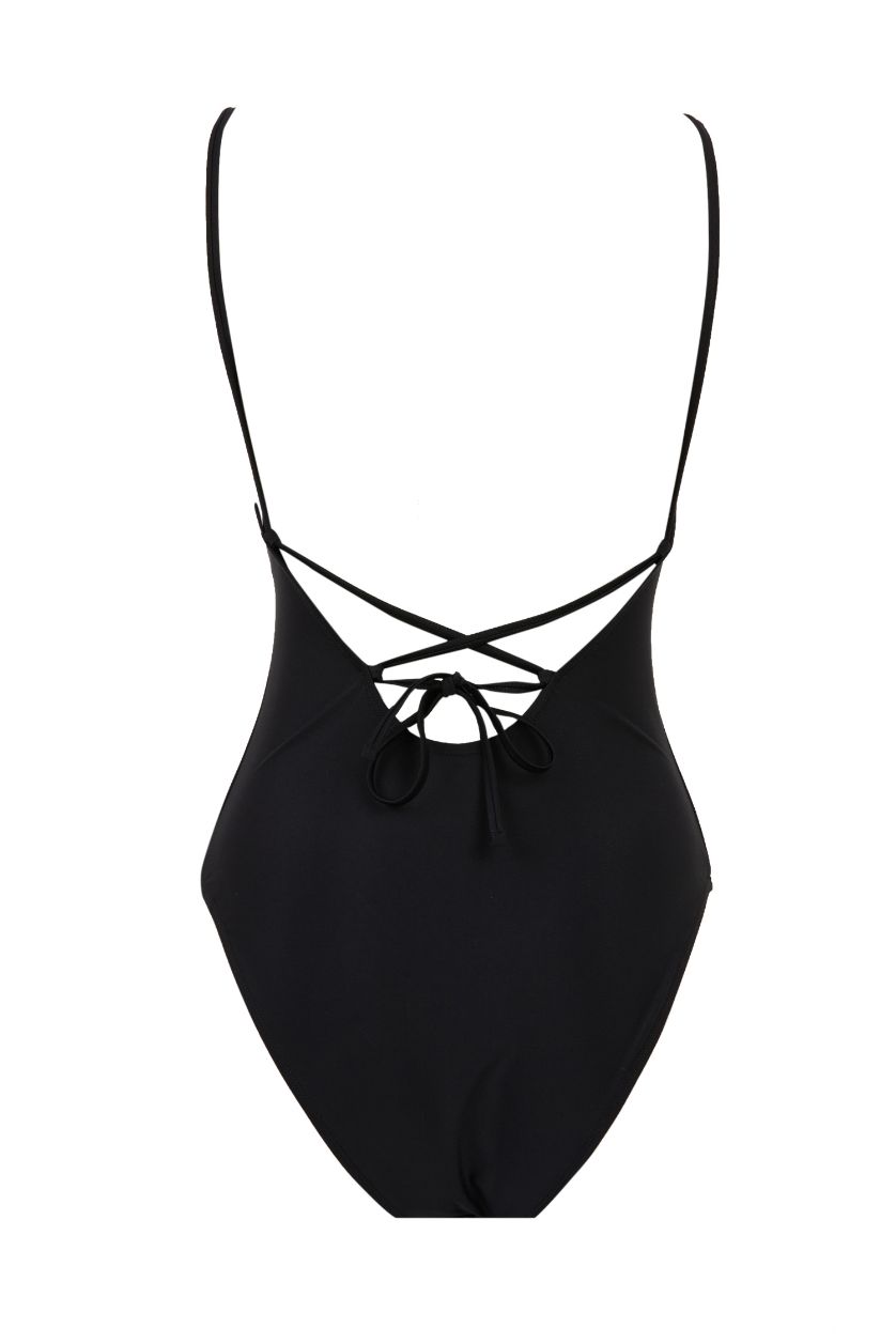 Woman Black Fall in Love Regular Fit Swimsuit