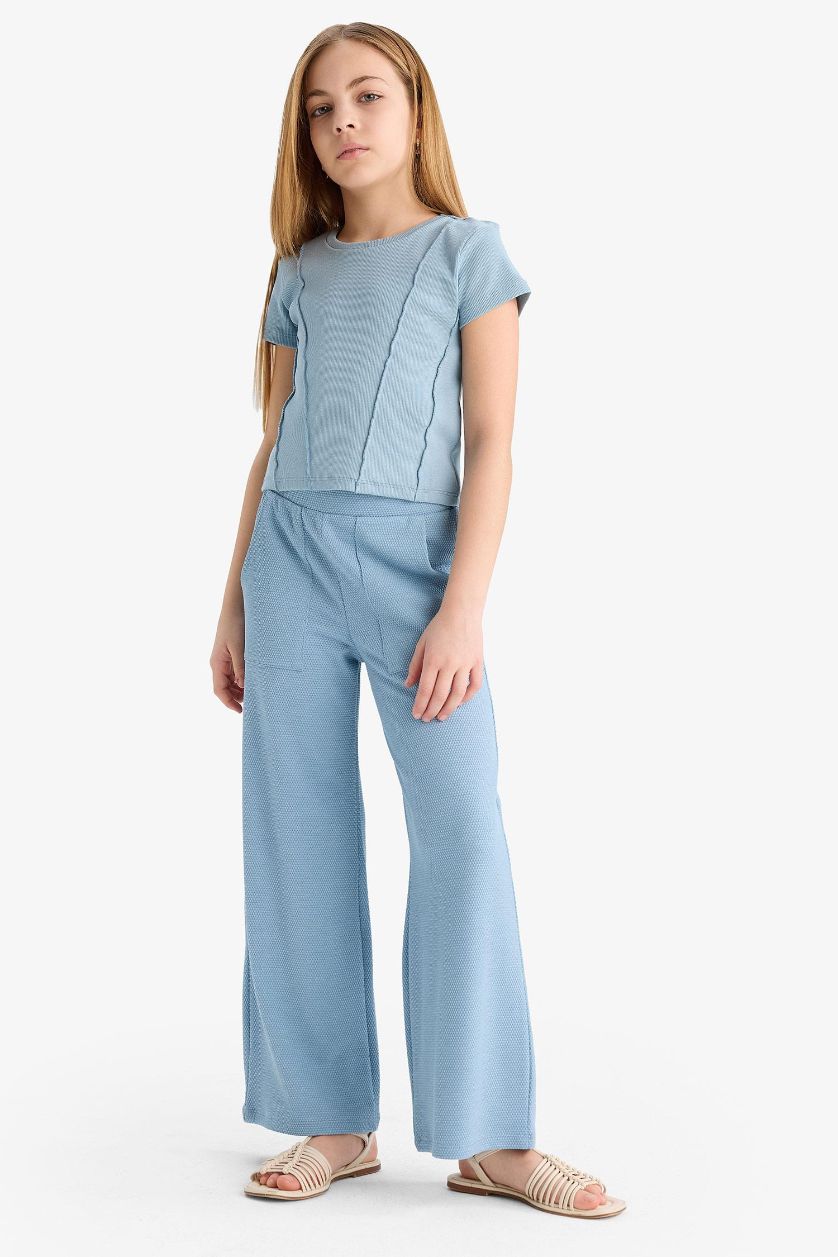 Girls & Teens Blue Girl Wide Leg Elastic Waist Sweatpants