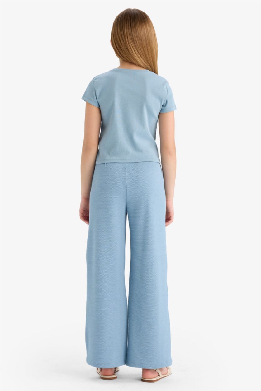 Girls & Teens Blue Girl Wide Leg Elastic Waist Sweatpants