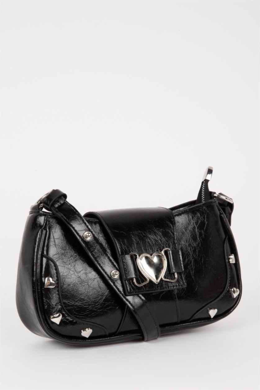 Women Black Faux Leather Shoulder bag
