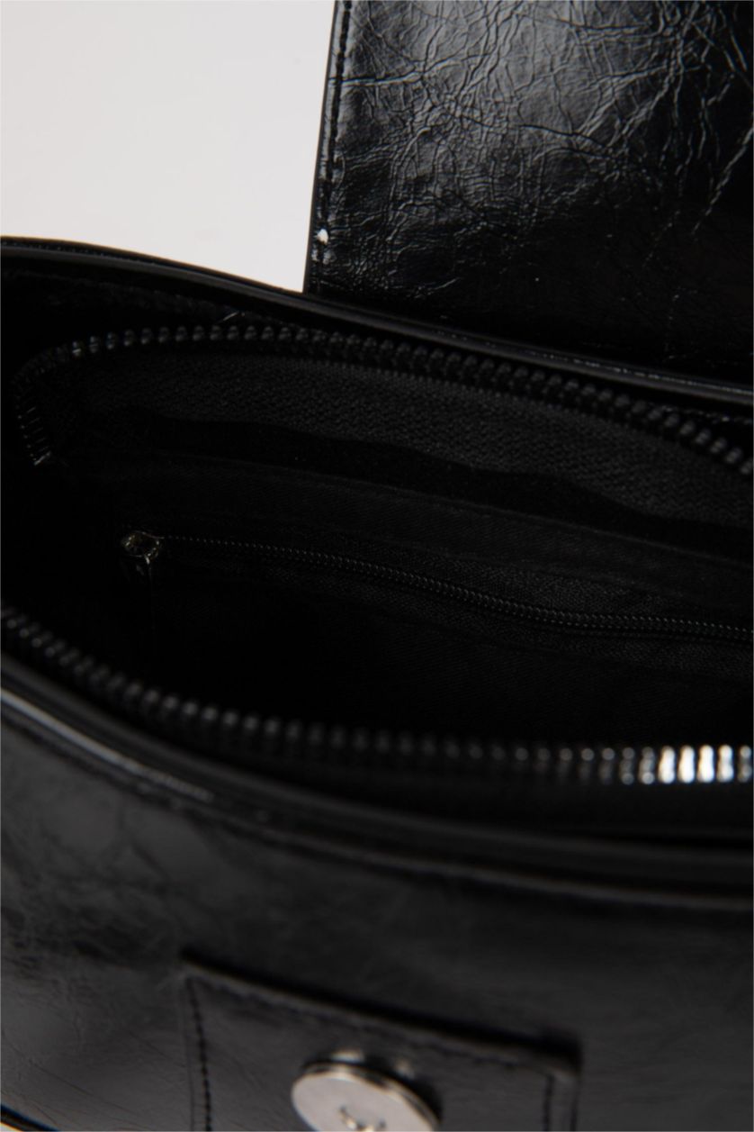 Women Black Faux Leather Shoulder bag