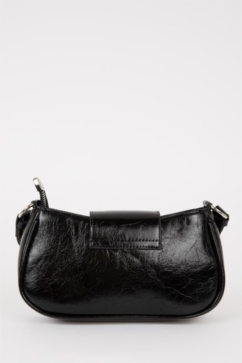 Women Black Faux Leather Shoulder bag