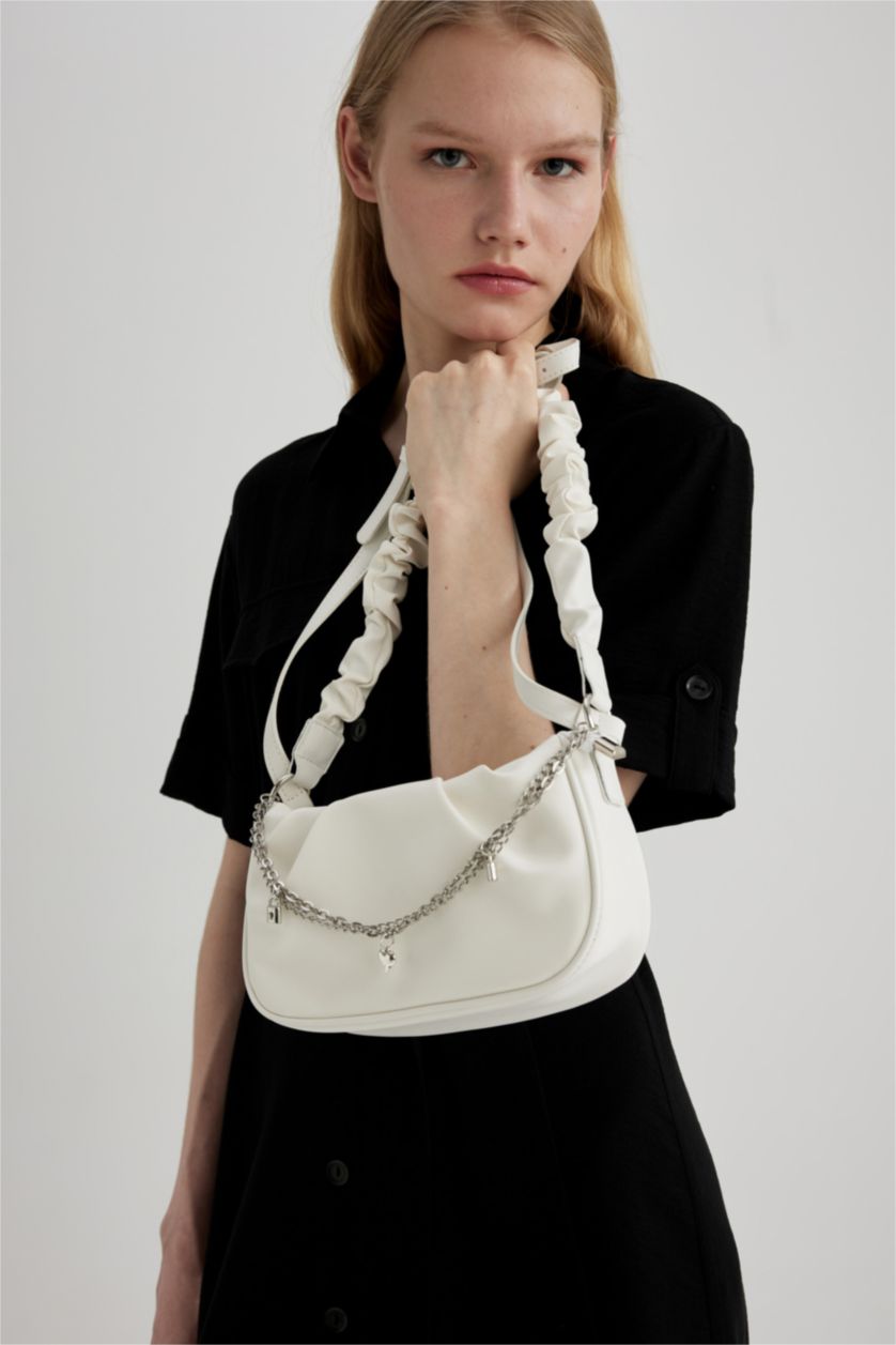 WOMAN White Faux Leather Shoulder bag