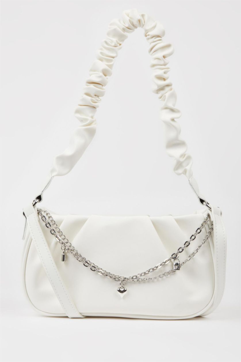 WOMAN White Faux Leather Shoulder bag