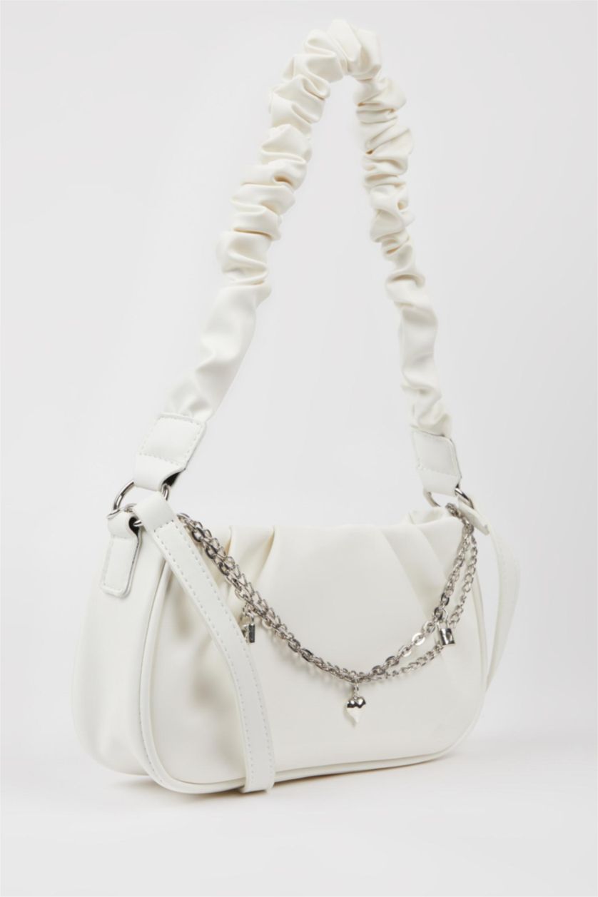 WOMAN White Faux Leather Shoulder bag